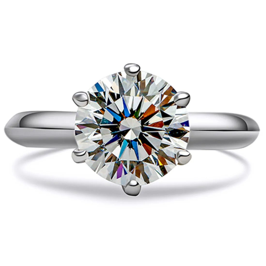 14k White Gold 3.0 Ct Diamond Solitarie Engagement Ring