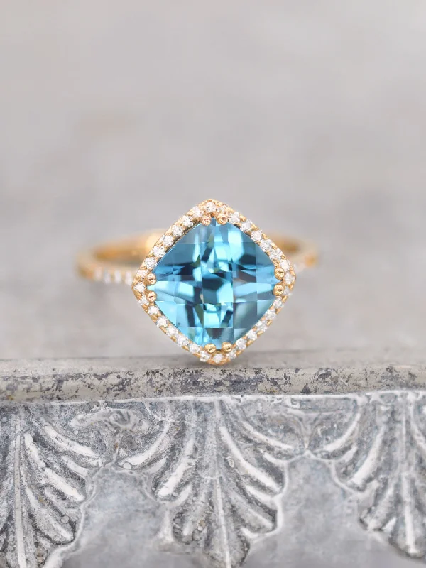 14K Swiss Blue Topaz Sophia Ring