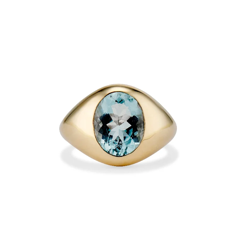 Aquamarine Bubble Ring