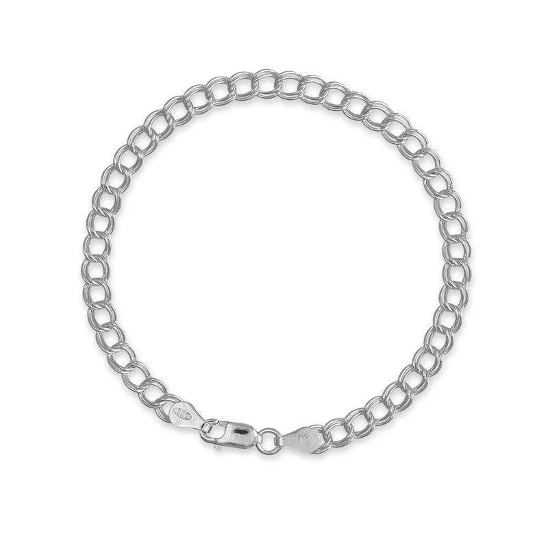 Sterling Silver Twin Charm Bracelet, 8"