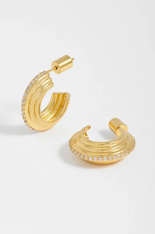 Ridged Maxi Hoop Earrings