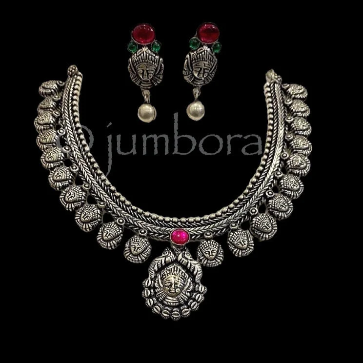 Kohlapuri Goddess Durga Necklace set with Kempu