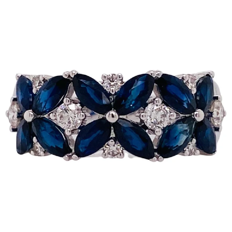 Sapphire Diamond Flower Band