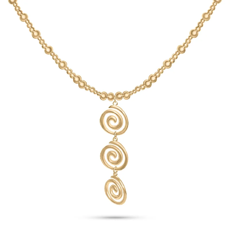 Beaded 3 Swirl Necklace