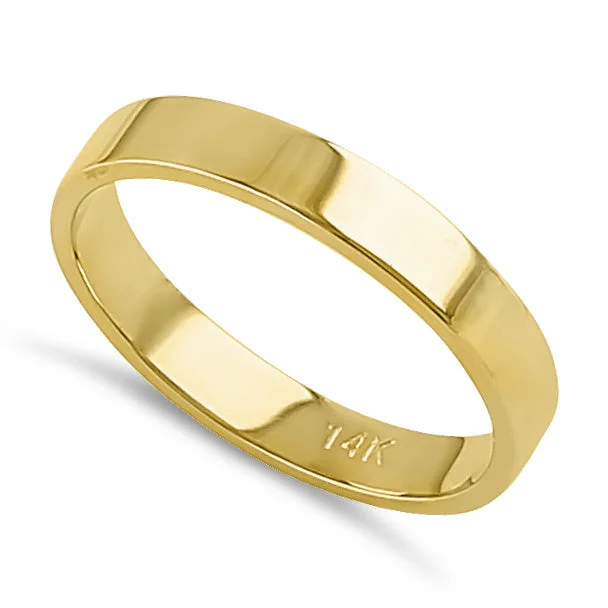 Solid 14K Gold 3mm Flat Wedding Band