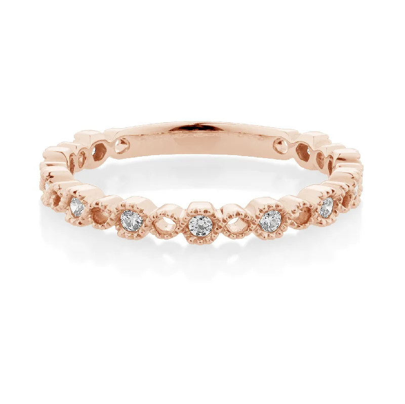 Decorative Round and Open Celebration band Rose Gold