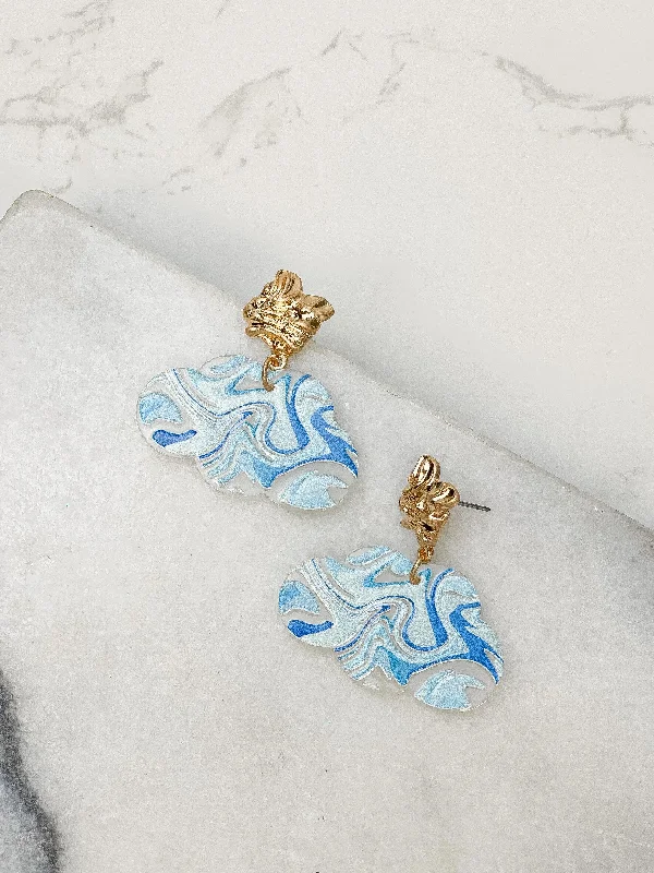 Marbled Cloud Dangle Earrings