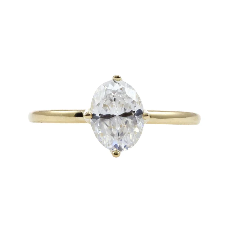 14K YELLOW GOLD 4-PRONG NORTH, SOUTH, EAST, WEST ENGAGEMENT RING (SETTING ONLY)