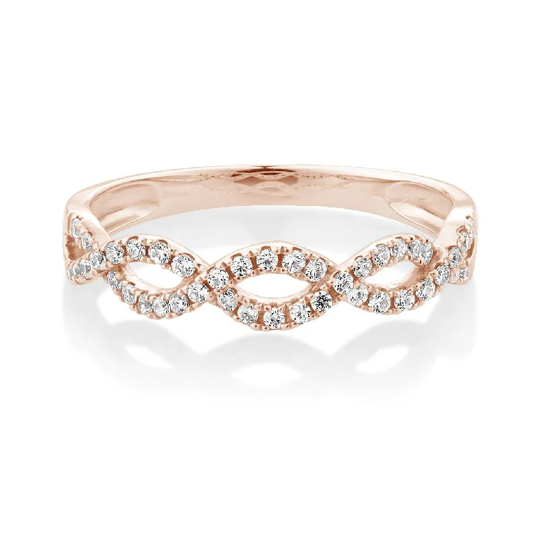 Wedding or eternity band in 10 carat rose gold