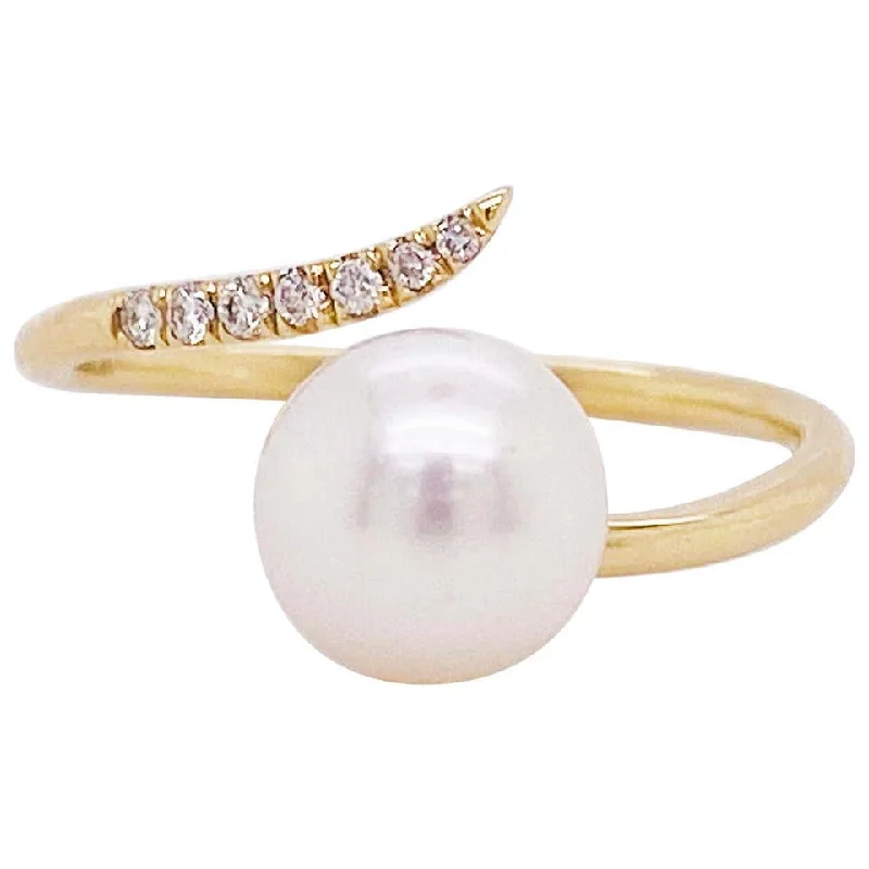 Pearl & Diamond Bypass Ring