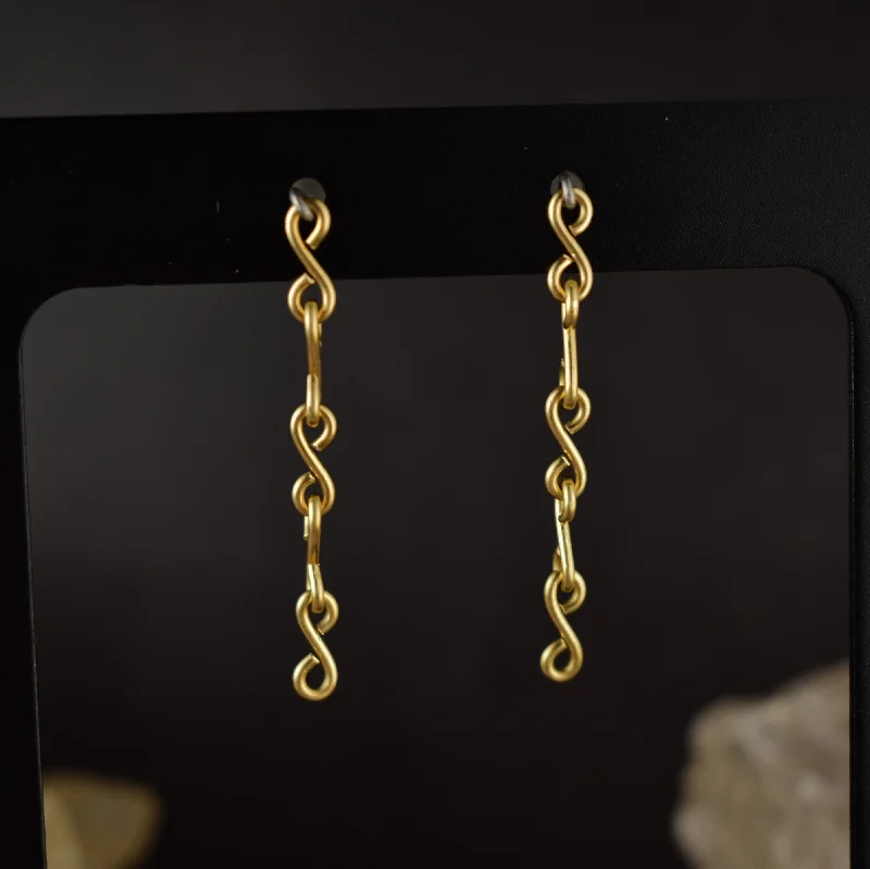 Brass Chain Stud Earrings | Limited Edition