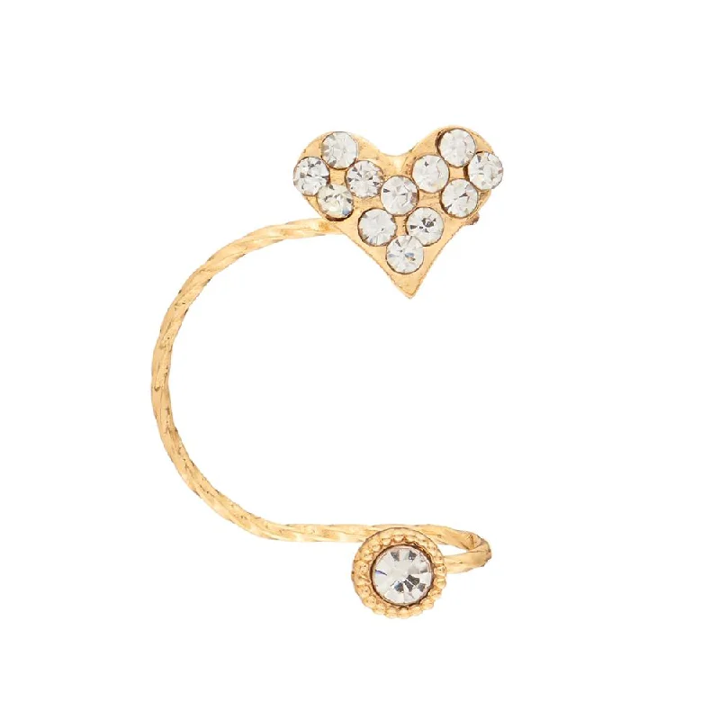 Urthn Gold Plated Austrian Stone Earr Cuff - 1310408A