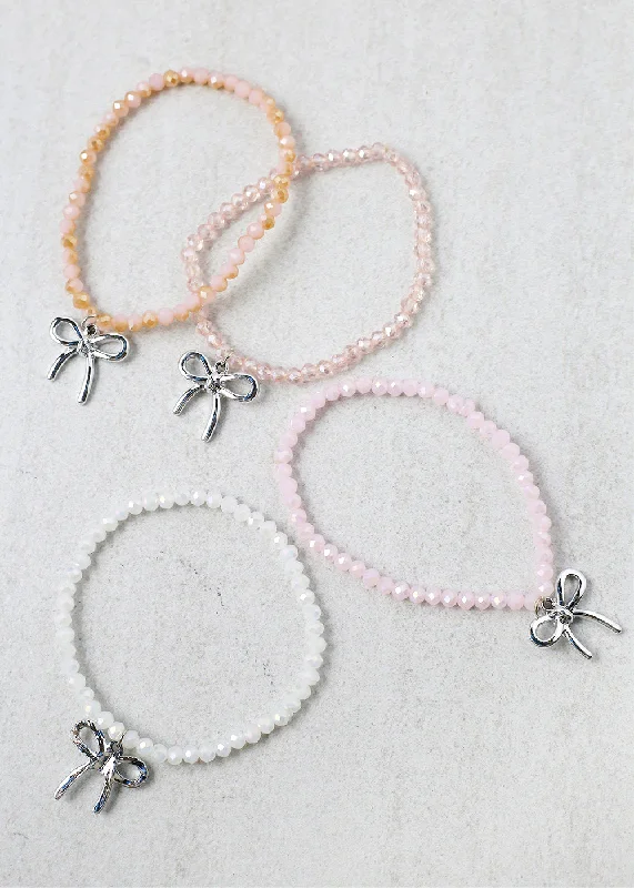 Bow Charm Beaded Bracelet