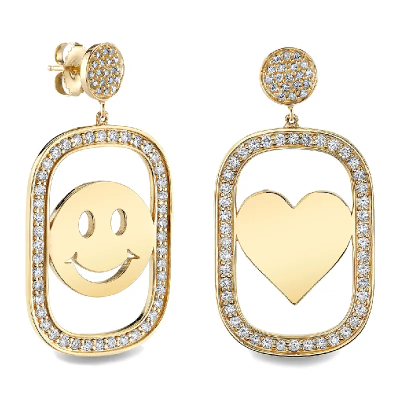 Gold & Diamond XL Open Icon Earrings