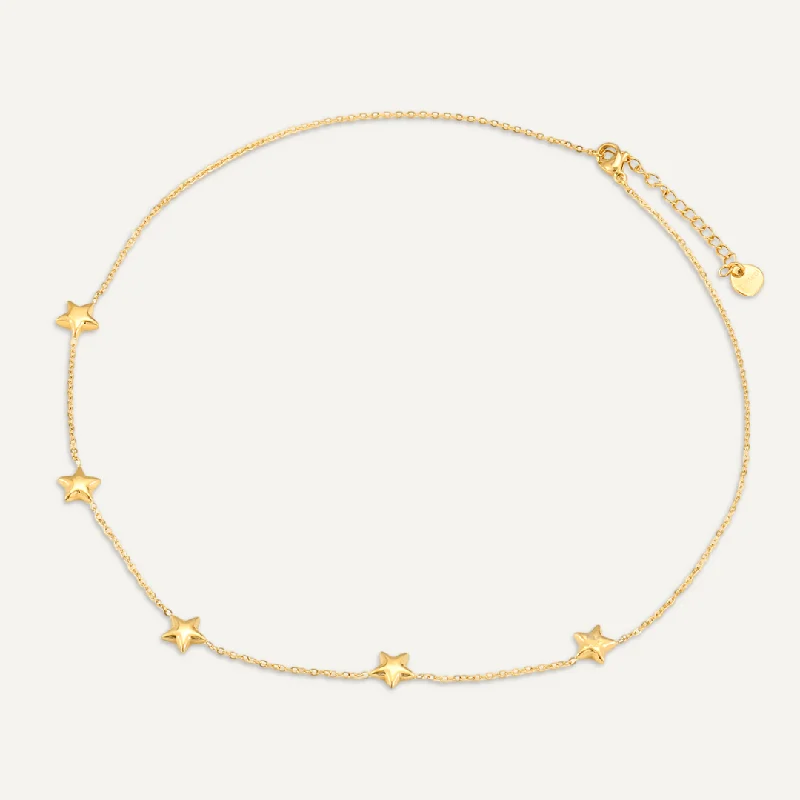 Star Charm Necklace In Gold-Tone