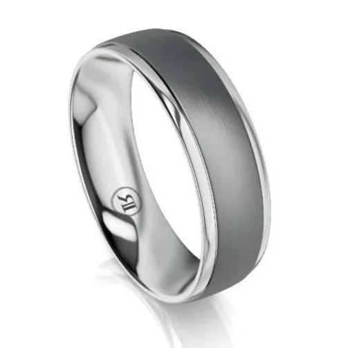 The Carlisle Tantalum and White Gold Wedding Ring