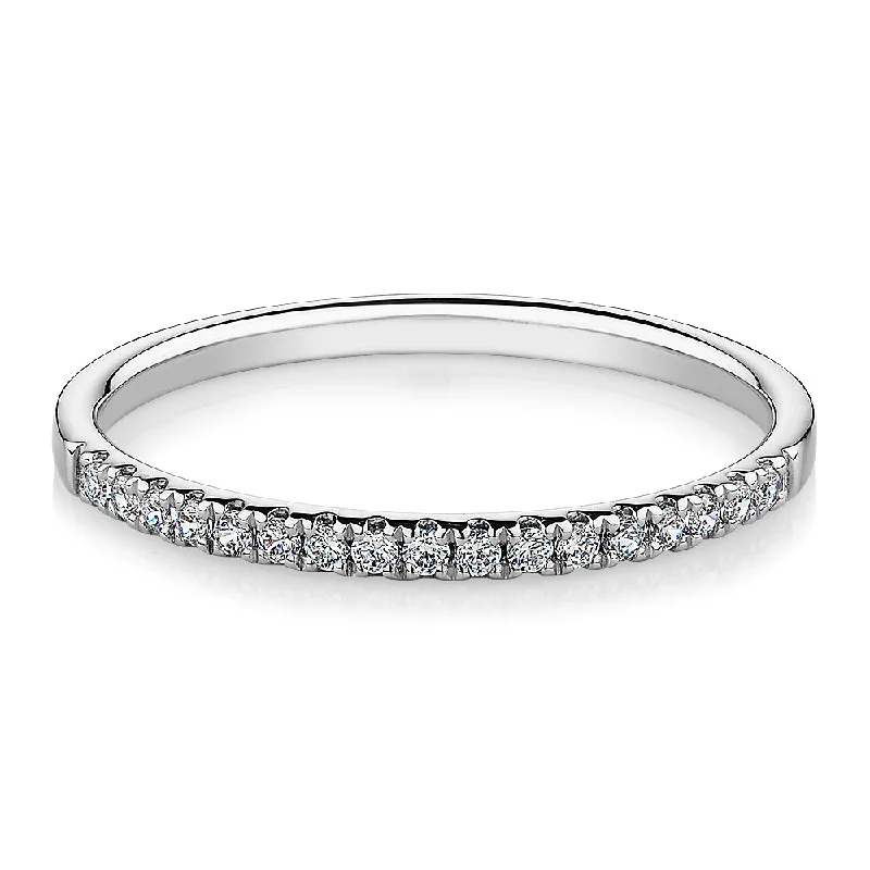 Wedding or eternity band in 14 carat white gold