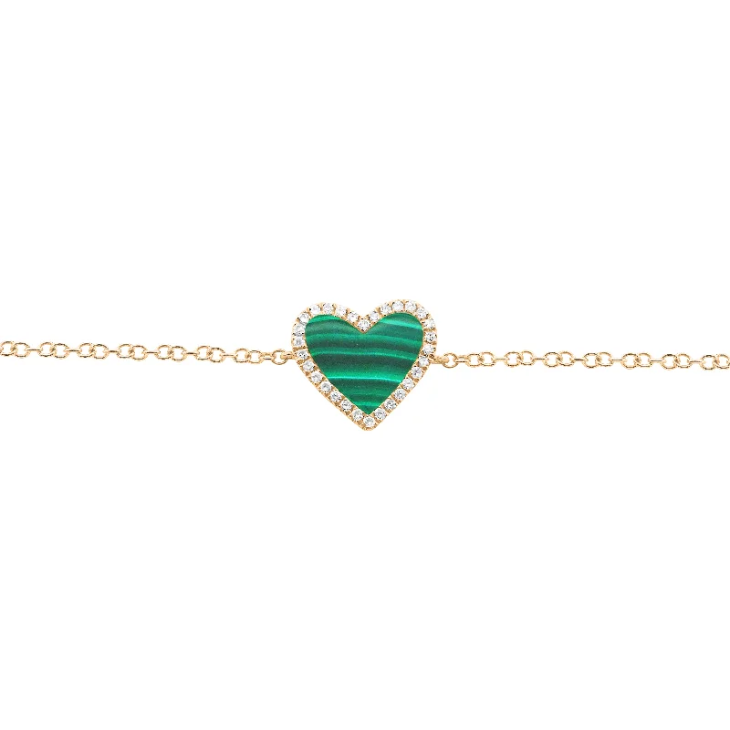 14K GOLD DIAMOND MALACHITE HAILEY BRACELET