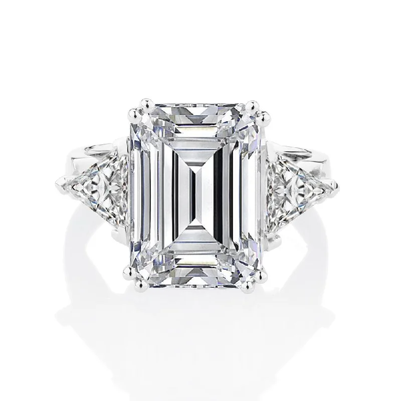 Dress ring with 10.68 carats* of diamond simulants in 10 carat white gold