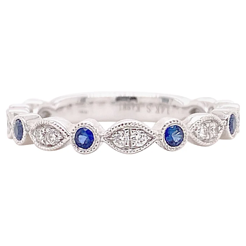 Sapphire & Diamond Stackable Ring