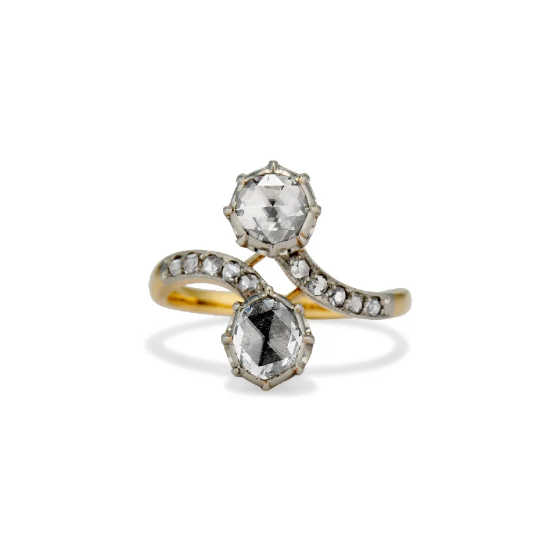 Toi Et Moi Rose Cut Diamond Ring