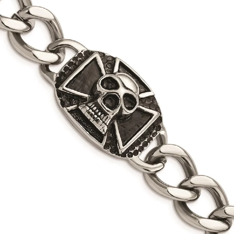 Stainless Steel Polished Skull Bracelet