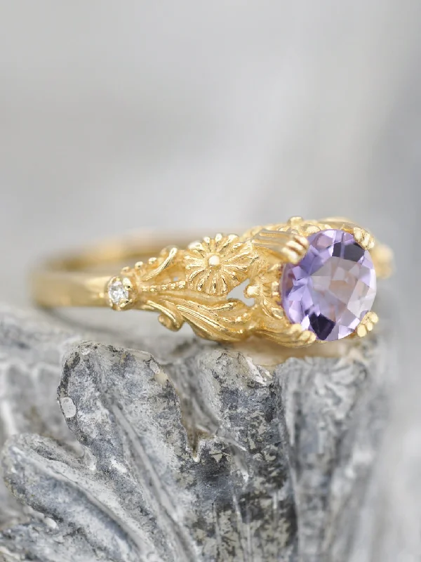 14K Enchanted Blossom Ring - Amethyst