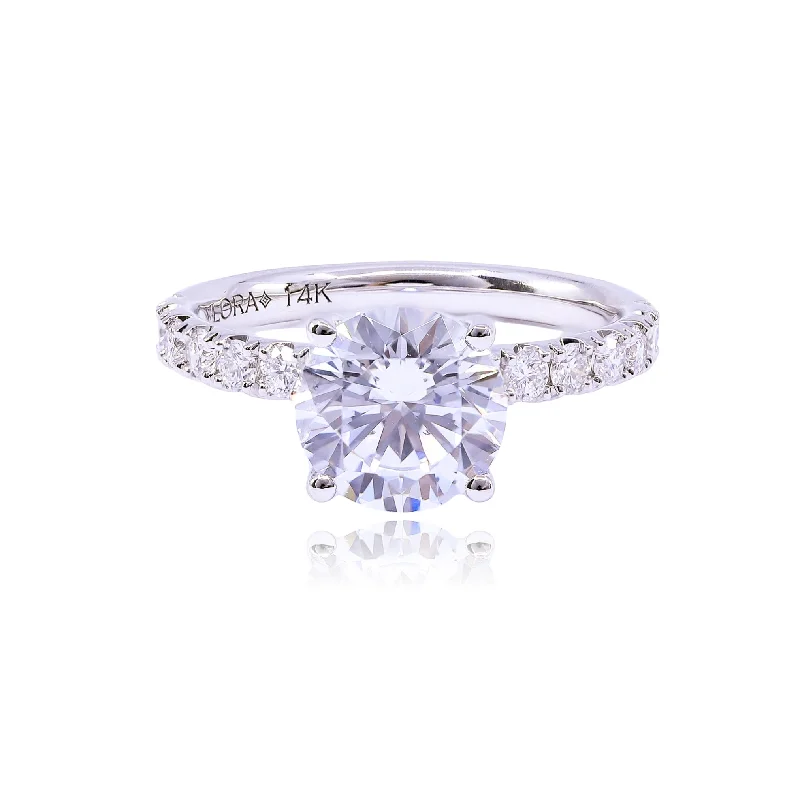 14K WHITE GOLD DIAMOND ENGAGEMENT RING - SETTING ONLY