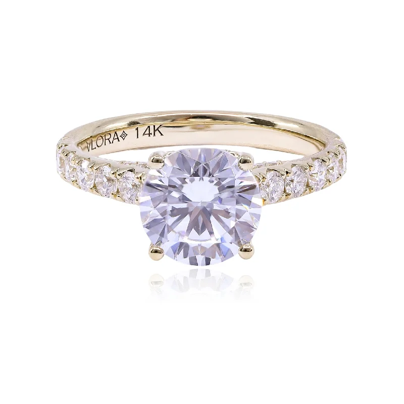 14K YELLOW GOLD DIAMOND ENGAGEMENT RING - SETTING ONLY