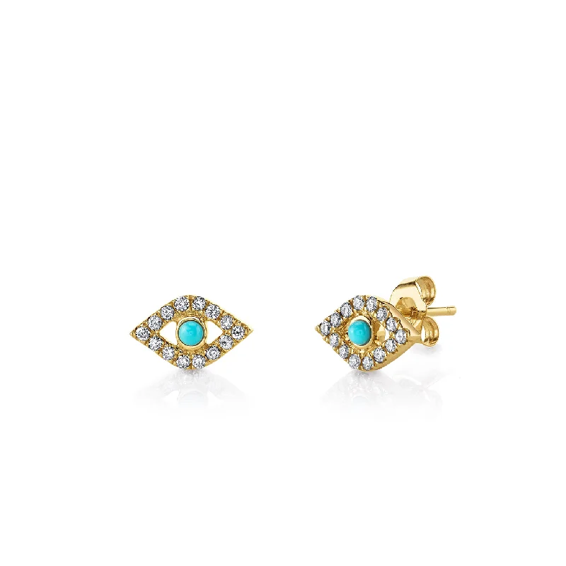 Gold & Diamond Large Bezel Eye Stud