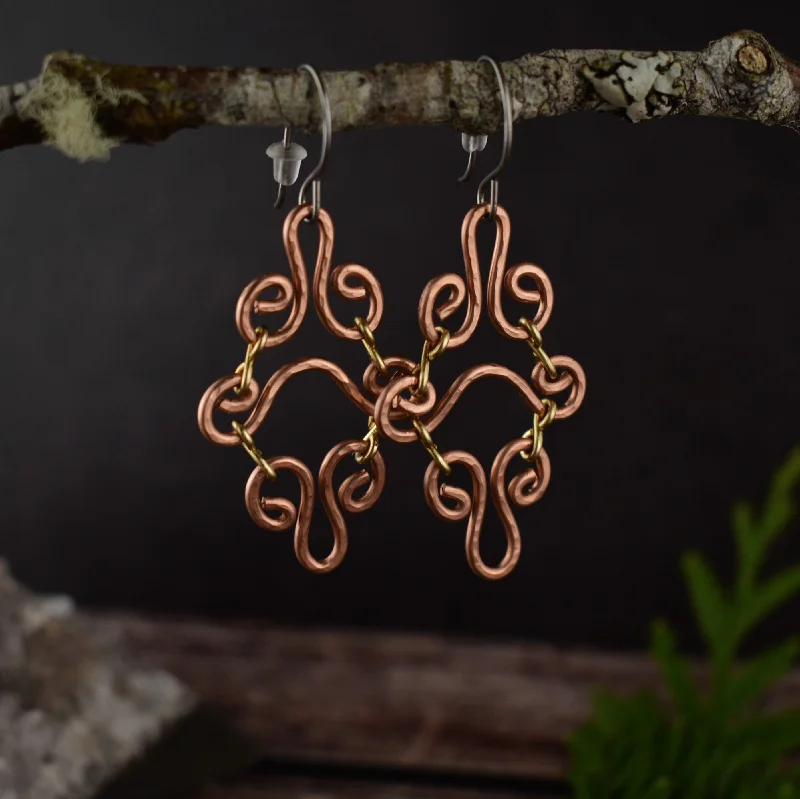 Hammered Copper Chandelier Earrings | Limited Edition