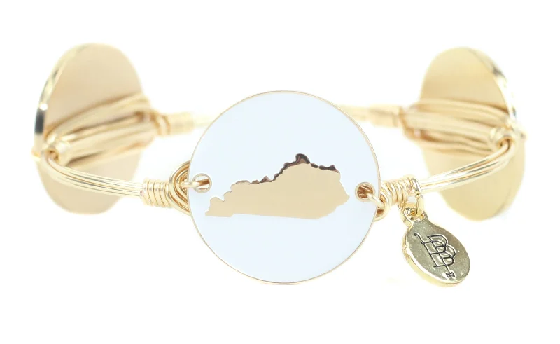 The Gold + White Kentucky Bangle Bracelet