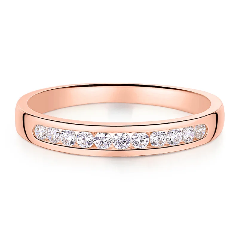 Wedding or eternity band in 14 carat rose gold