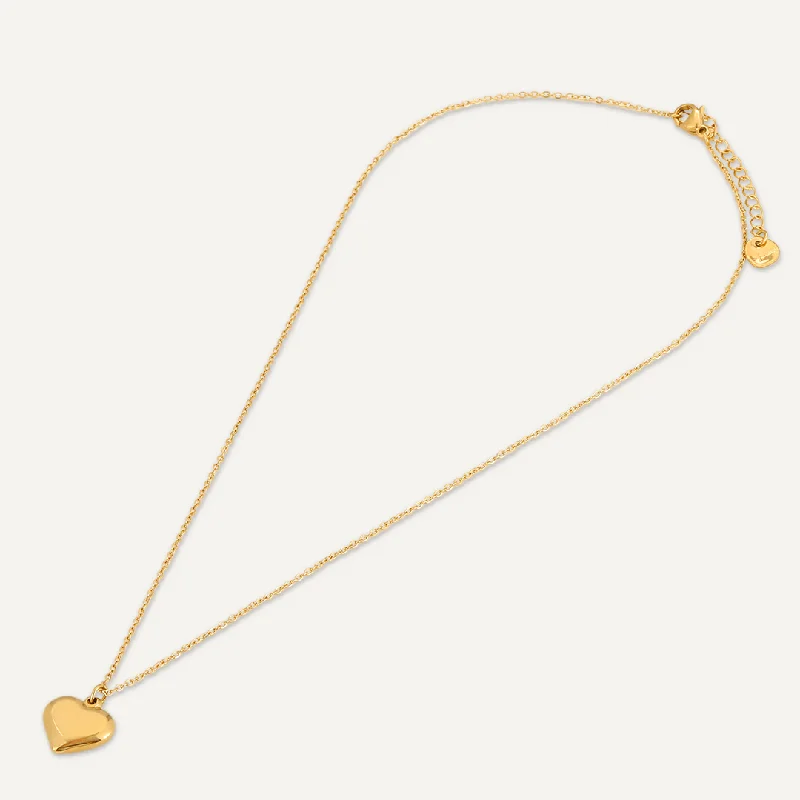 Cute Heart Pendant Necklace In Gold-Tone