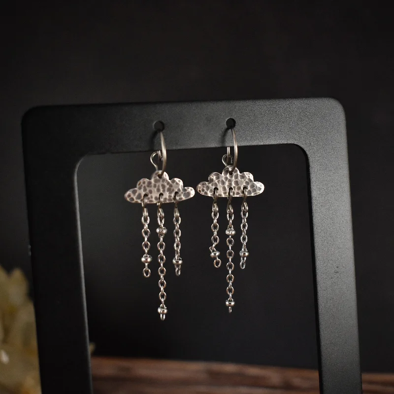 Sterling Silver Rain Cloud Earrings