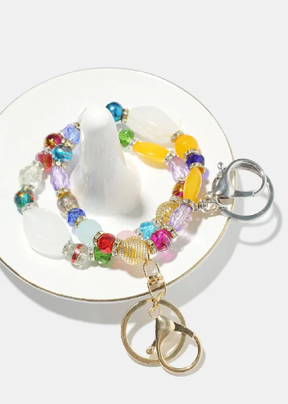 Assorted Bead Keychain Bracelet