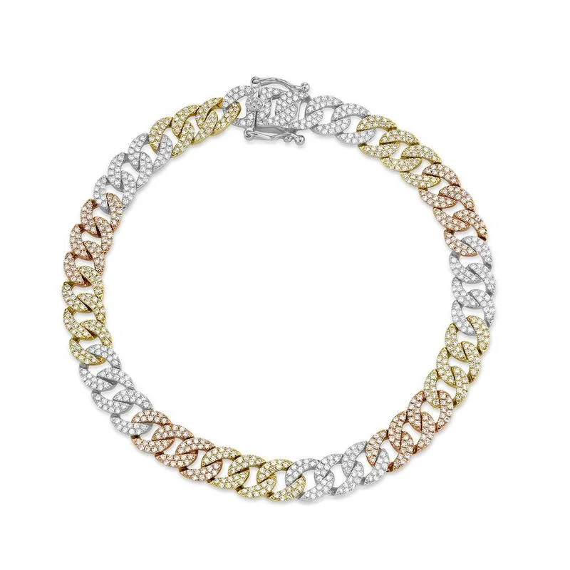 14K TRI-COLOR GOLD DIAMOND DANICA BRACELET