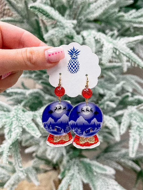 Acrylic Snow Globe Dangle Earrings