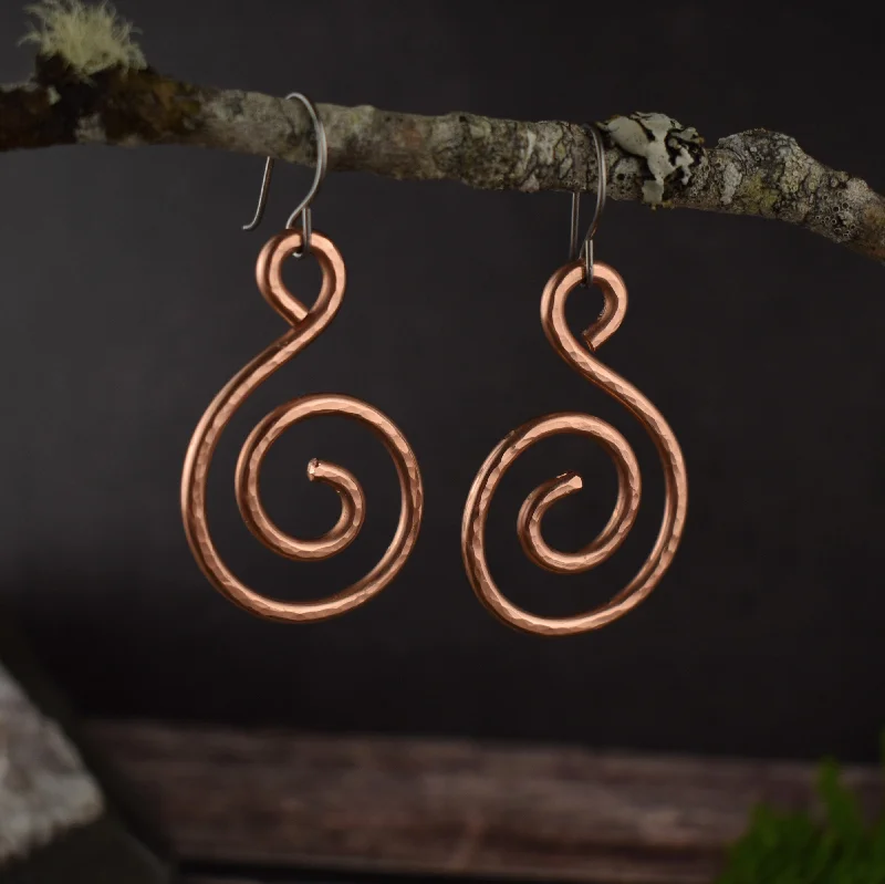 Copper Spiral Dangle Earrings | Limited Edition