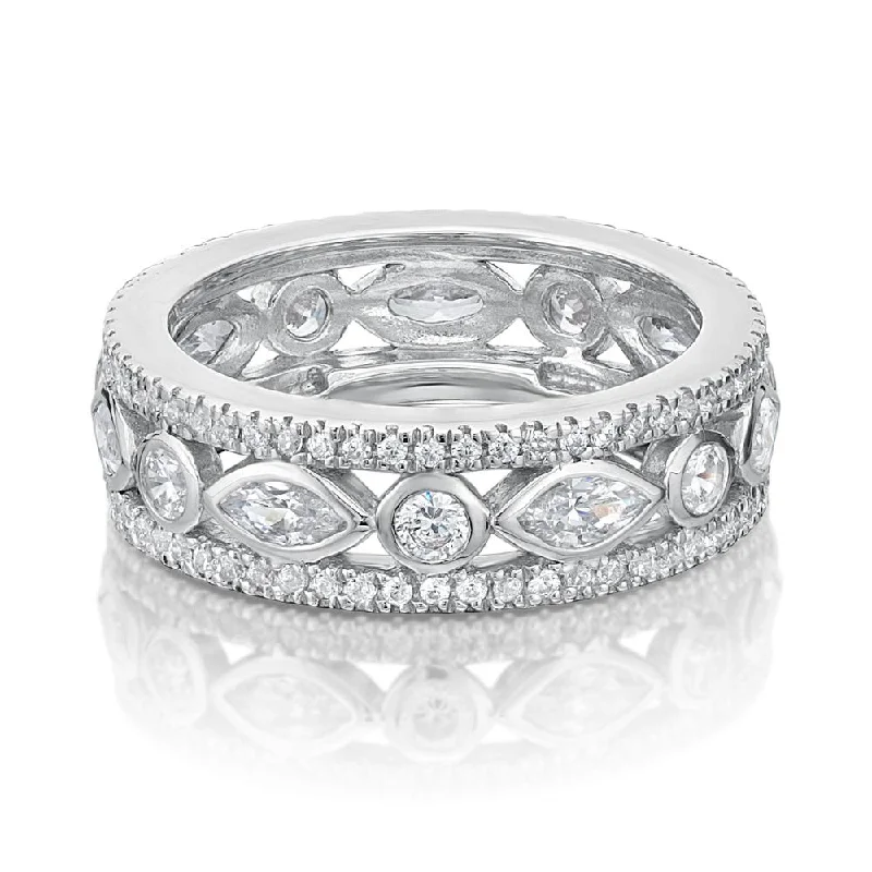 All-rounder eternity band with 1.62 carats* of diamond simulants in 10 carat white gold