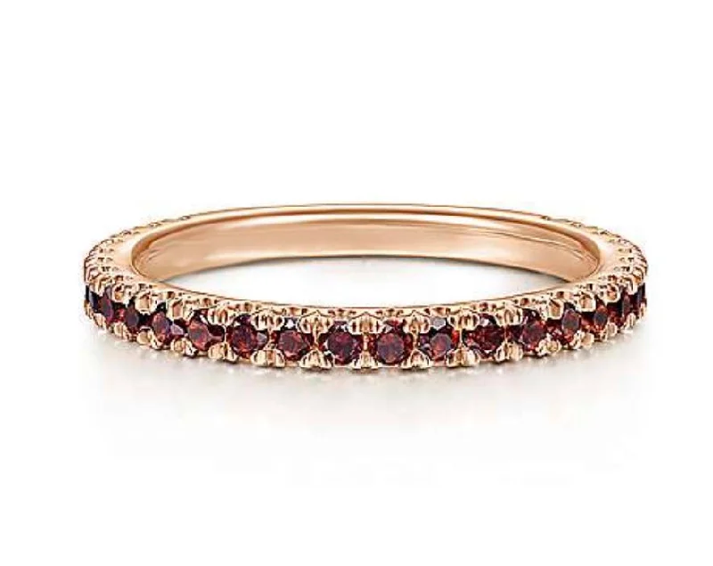 January Garnet Stackable Band