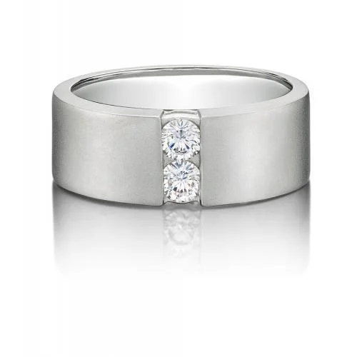 Dress ring with 0.56 carats* of diamond simulants in 10 carat white gold