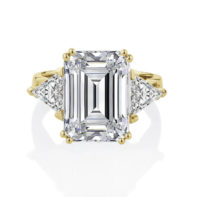 Dress ring with 10.68 carats* of diamond simulants in 10 carat yellow gold