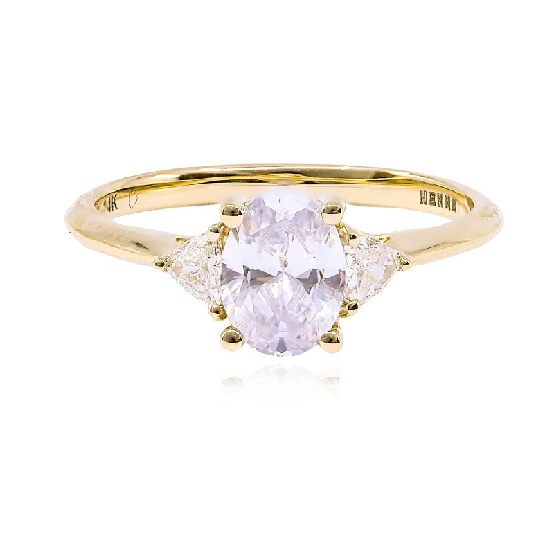 14K YELLOW GOLD 3 STONE DIAMOND ENGAGEMENT RING - SETTING ONLY - 0.20CTW